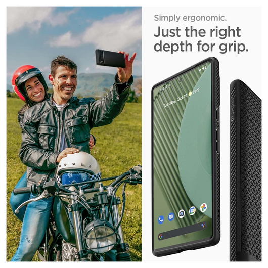 Spigen Liquid Air Google Pixel 6 Pro Hoesje Back Cover Matte Zwart afbeelding 4