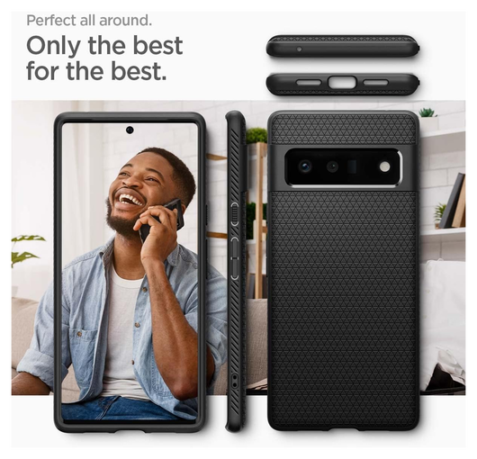 Spigen Liquid Air Google Pixel 6 Pro Hoesje Back Cover Matte Zwart afbeelding 7
