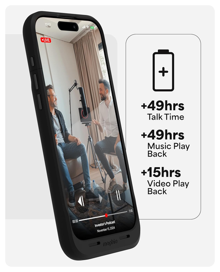 Mophie Juice Back iPhone 16 Battery case Zwart afbeelding 4