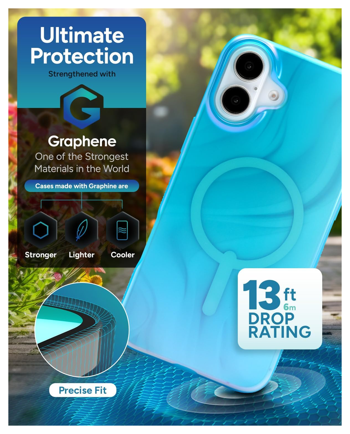 ZAGG Milan Snap Apple iPhone 16 Plus Hoesje MagSafe Back Cover Deep Aurora afbeelding 3