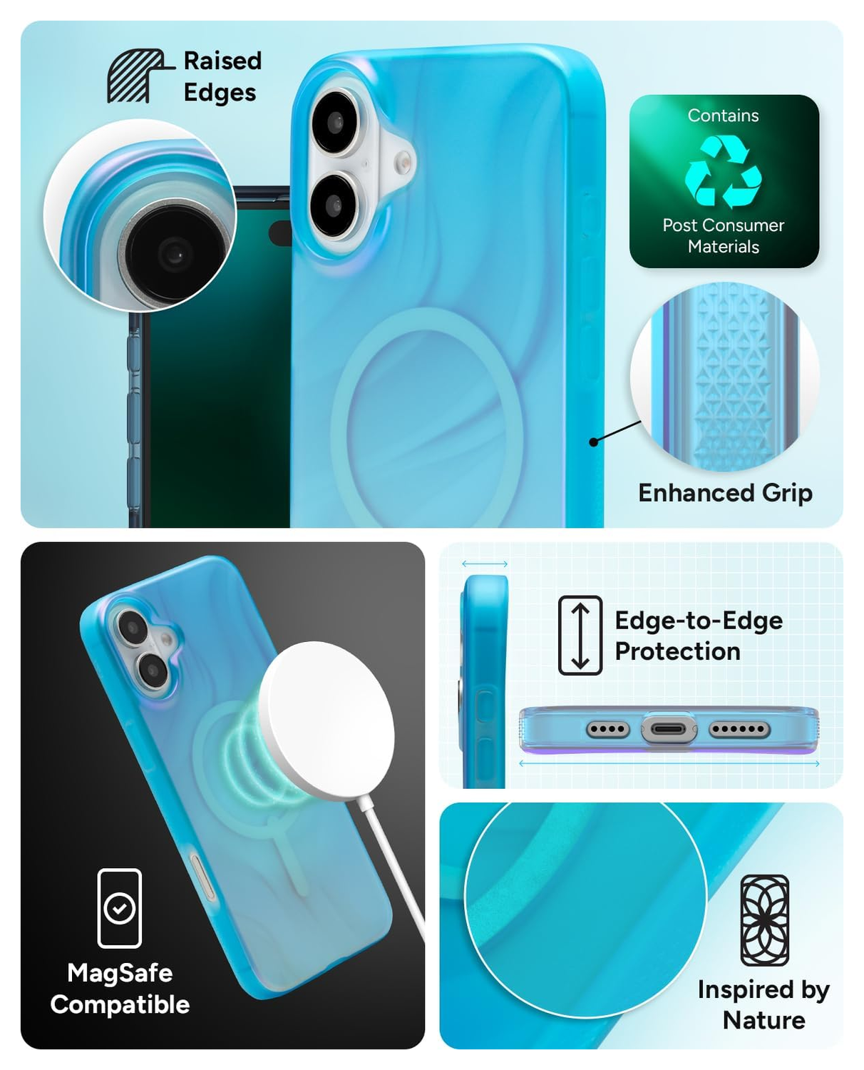 ZAGG Milan Snap Apple iPhone 16 Plus Hoesje MagSafe Back Cover Deep Aurora afbeelding 4