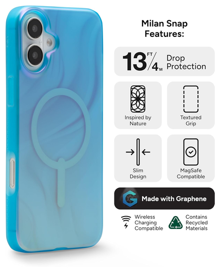ZAGG Milan Snap Apple iPhone 16 Plus Hoesje MagSafe Back Cover Deep Aurora afbeelding 2