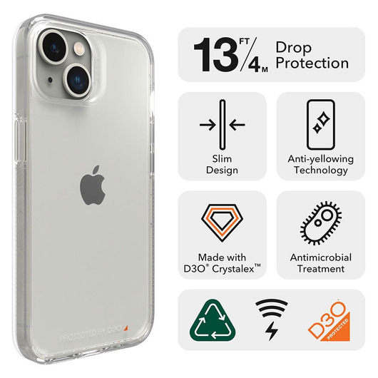 Gear4 Crystal Palace iPhone 14 Backcover Shockproof Transparant afbeelding 4