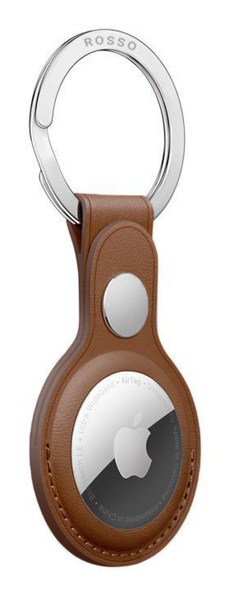 Rosso Element Apple AirTag Sleutelhanger Kunstleer Hoesje 2-Pack Bruin afbeelding 8