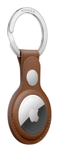 Rosso Element Apple AirTag Sleutelhanger Kunstleer Hoesje 2-Pack Bruin afbeelding 8