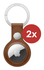Rosso Element Apple AirTag Sleutelhanger Kunstleer Hoesje 2-Pack Bruin afbeelding 2