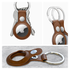 Rosso Element Apple AirTag Sleutelhanger Kunstleer Hoesje 2-Pack Bruin afbeelding 3