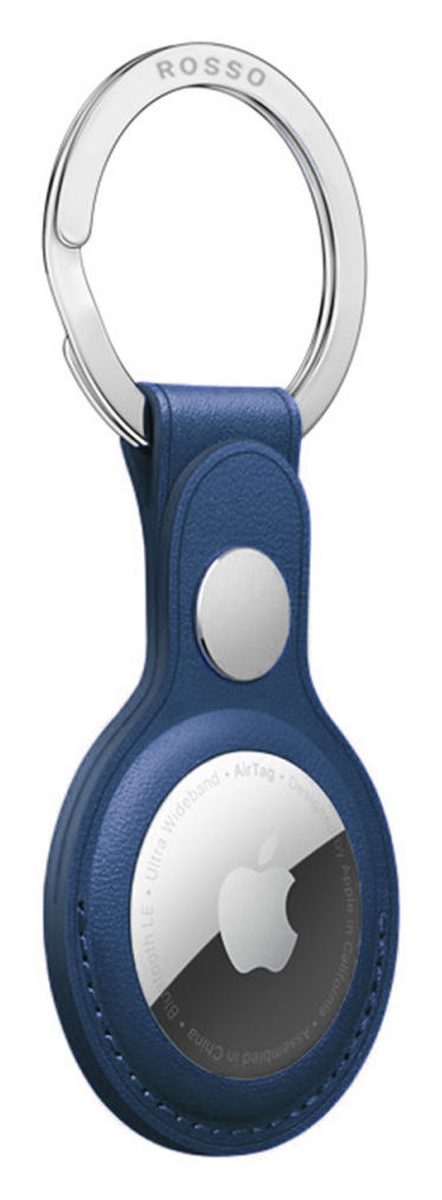 Rosso Element Apple AirTag Sleutelhanger Kunstleer Hoesje 2-Pack Blauw afbeelding 7