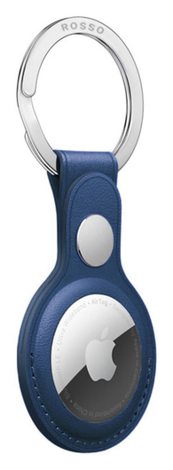 Rosso Element Apple AirTag Sleutelhanger Kunstleer Hoesje 2-Pack Blauw afbeelding 7