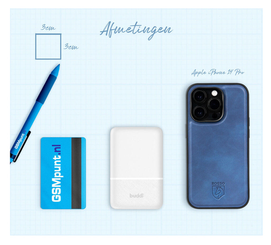 Buddi Go Powerbank USB-C Reisformaat Mini Compact 5.000 mAh Duo Pack Wit afbeelding 9