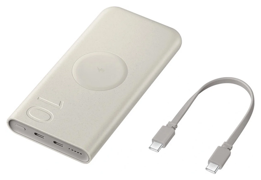 Originele Samsung 25W Wireless Powerbank met USB-C 10.000 mAh Duo Pack Beige afbeelding 4