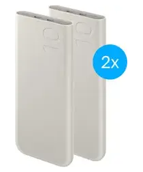 Originele Samsung 25W Fast Charge Duo USB-C Powerbank 10.000 mAh Duo Pack Beige afbeelding