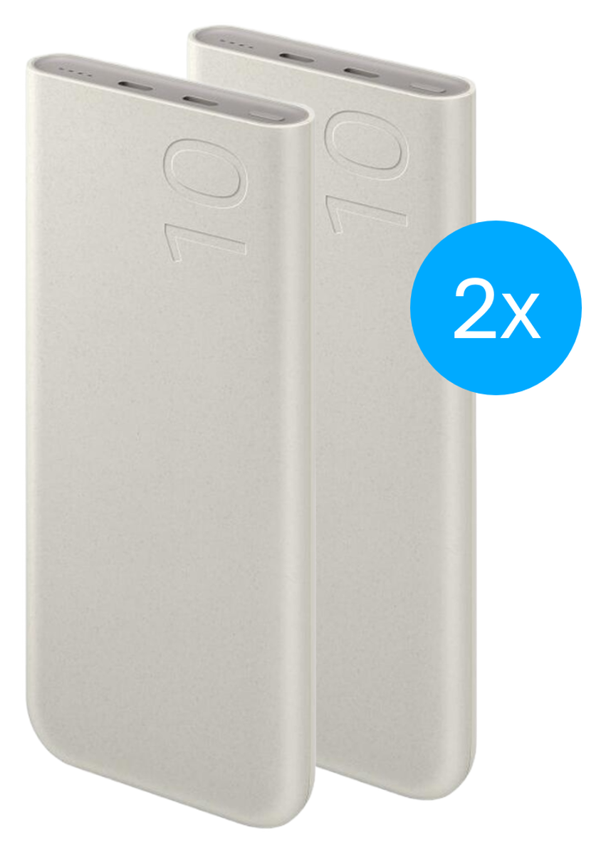 Originele Samsung 25W Fast Charge Duo USB-C Powerbank 10.000 mAh Duo Pack Beige afbeelding 1