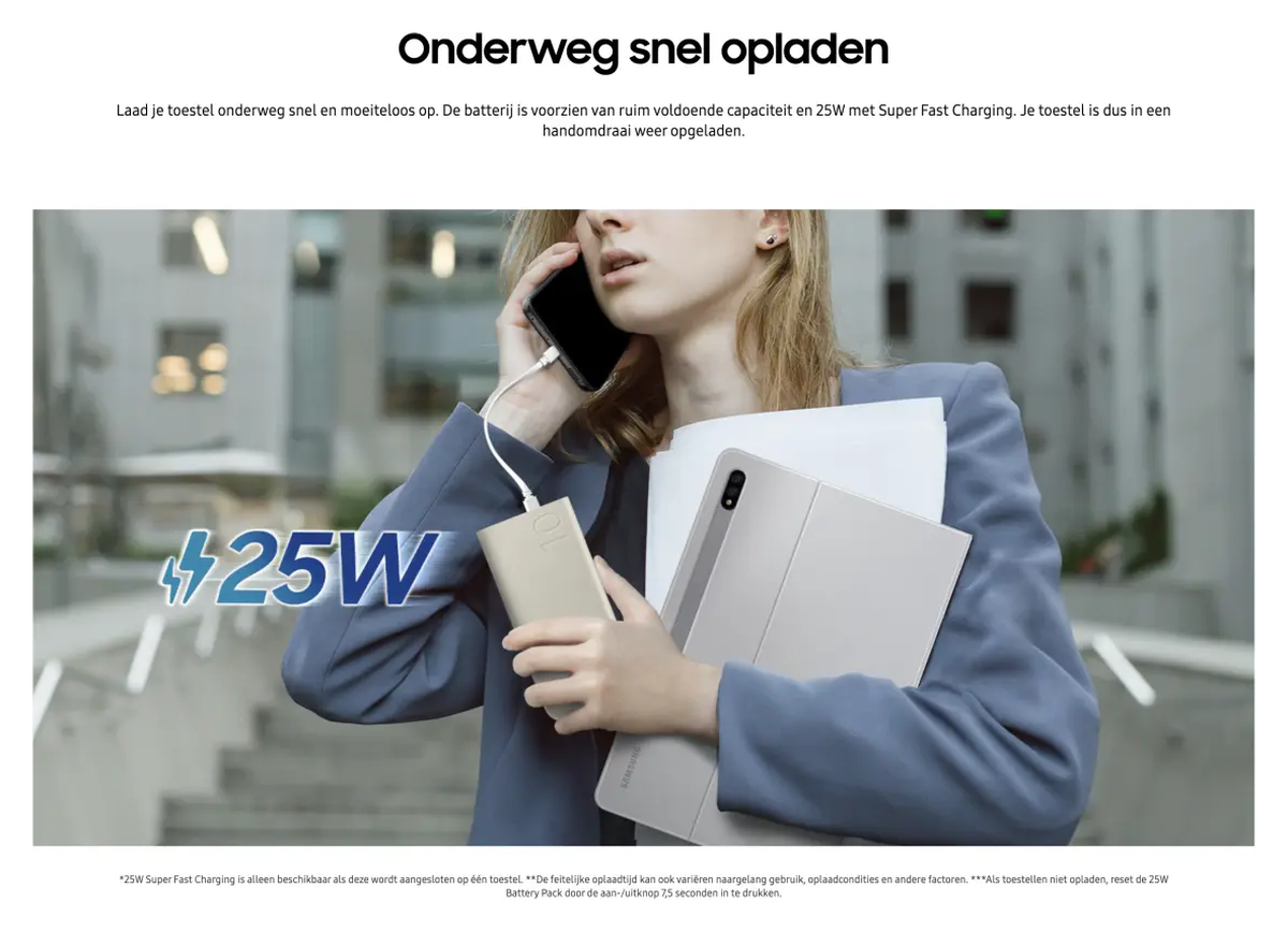 Originele Samsung 25W Fast Charge Duo USB-C Powerbank 10.000 mAh Duo Pack Beige afbeelding 3