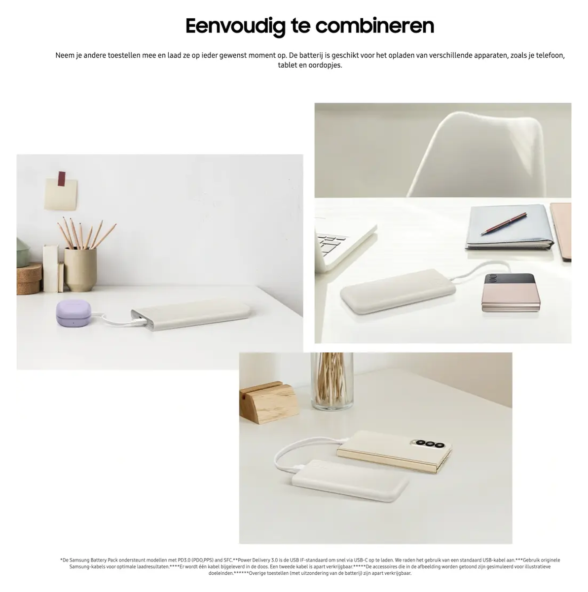 Originele Samsung 25W Fast Charge Duo USB-C Powerbank 10.000 mAh Duo Pack Beige afbeelding 4
