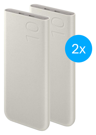 Originele Samsung 25W Fast Charge Duo USB-C Powerbank 10.000 mAh Duo Pack Beige afbeelding 1