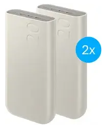 Originele Samsung 45W Fast Charge Trio USB-C Powerbank 20.000 mAh Duo Pack Beige afbeelding