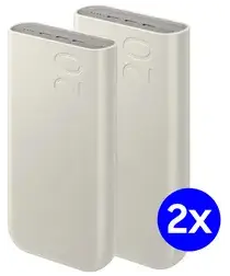 Originele Samsung 45W Fast Charge Trio USB-C Powerbank 20.000 mAh Duo Pack Beige afbeelding