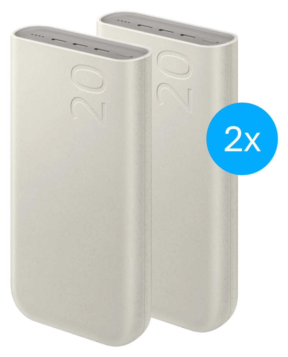 Originele Samsung 45W Fast Charge Trio USB-C Powerbank 20.000 mAh Duo Pack Beige afbeelding 1