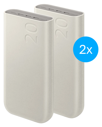 Originele Samsung 45W Fast Charge Trio USB-C Powerbank 20.000 mAh Duo Pack Beige afbeelding 1