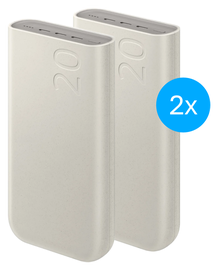 Originele Samsung 45W Fast Charge Trio USB-C Powerbank 20.000 mAh Duo Pack Beige