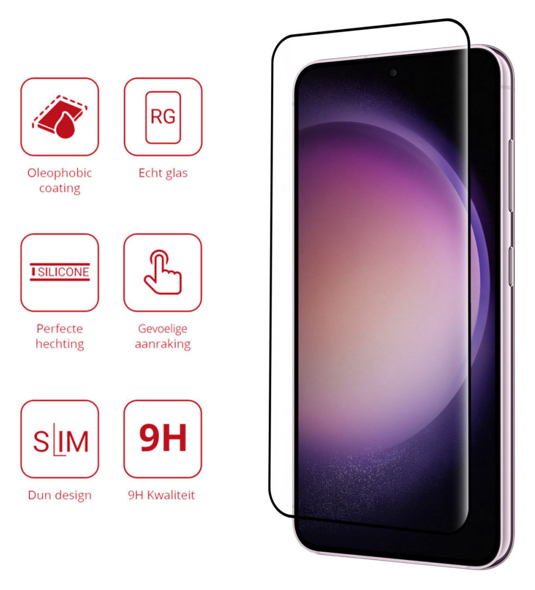 Rosso Samsung Galaxy S23 Plus 9H Tempered Glass 2-pack afbeelding 4
