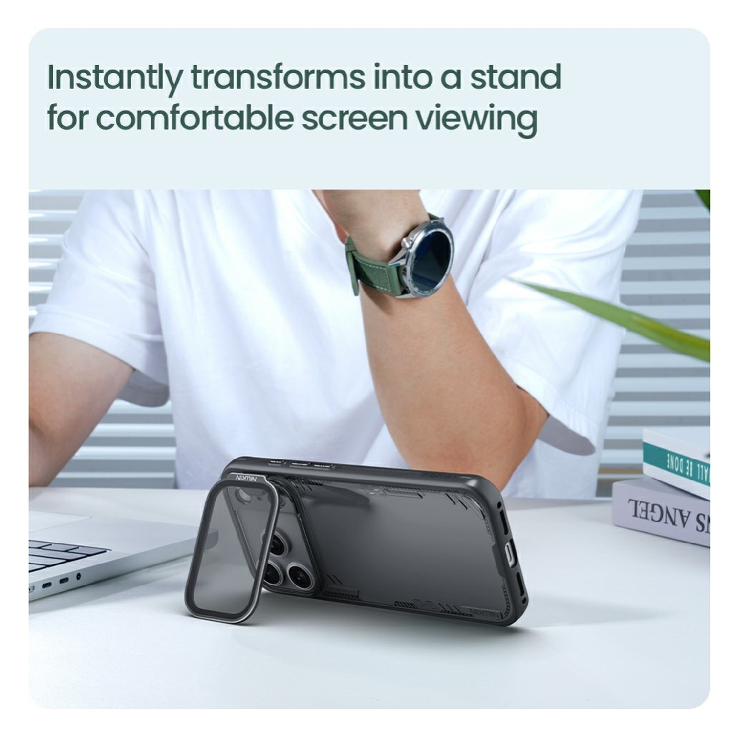 Nillkin IceBlade Prop iPhone 17 Pro Hoesje MagSafe Back Cover Zwart afbeelding 3