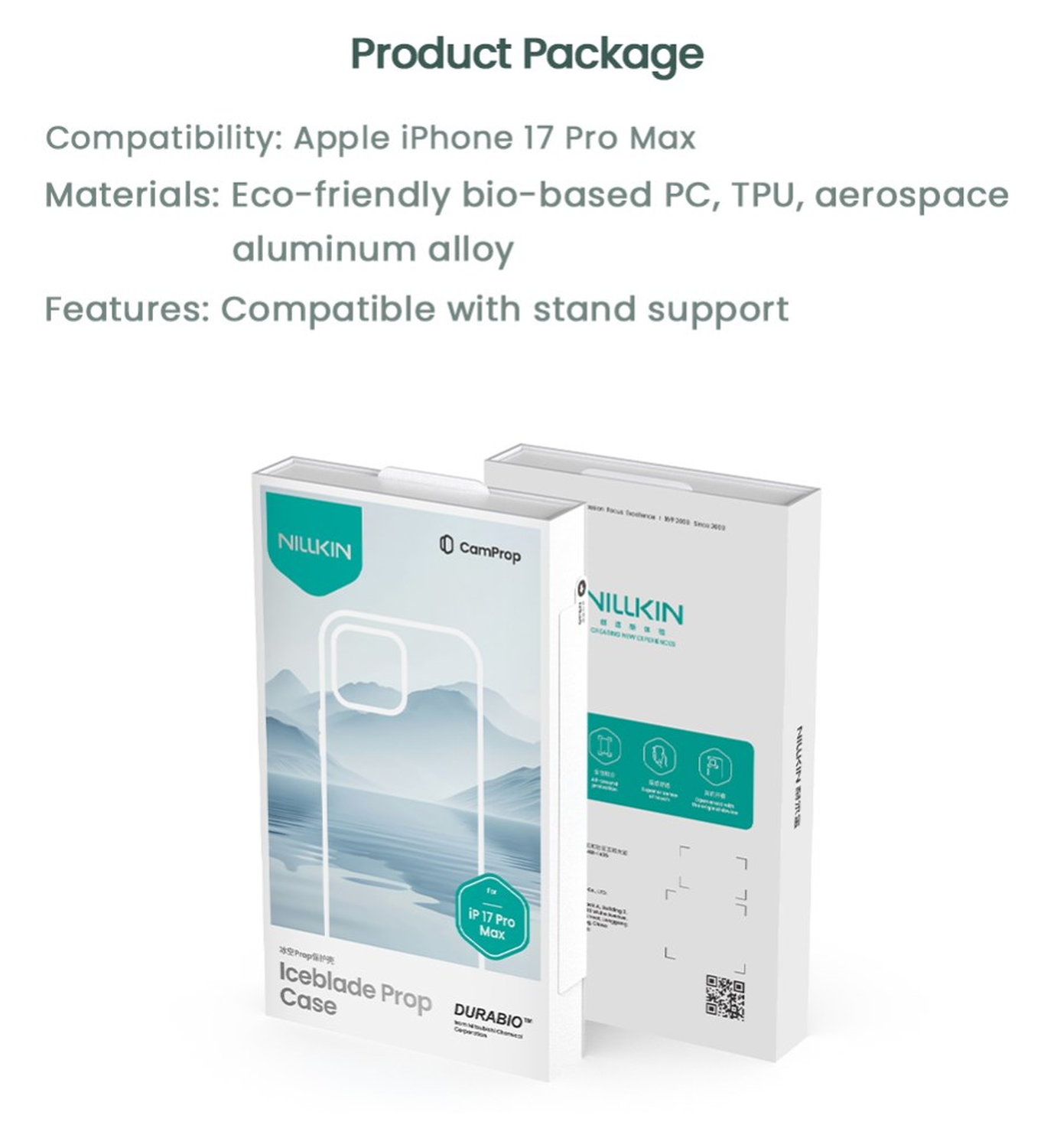 Nillkin IceBlade Prop iPhone 17 Pro Max Hoesje MagSafe Back Cover Zwart afbeelding 16