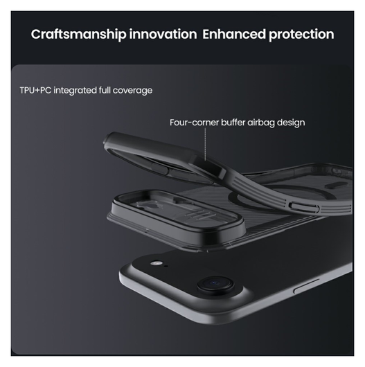 Nillkin CamShield MagSafe iPhone Air Hoesje Camera Slider Transparant Zwart afbeelding 15