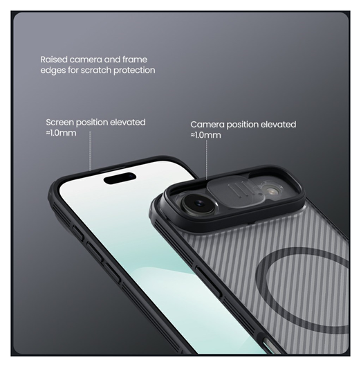 Nillkin CamShield MagSafe iPhone Air Hoesje Camera Slider Transparant Zwart afbeelding 8