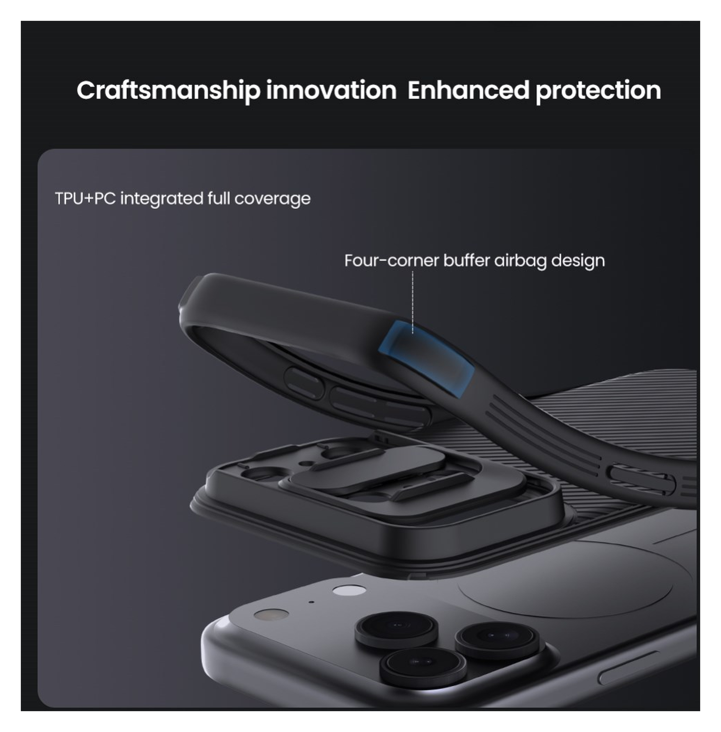 Nillkin CamShield MagSafe iPhone 17 Pro Hoesje Camera Slider Zwart afbeelding 11