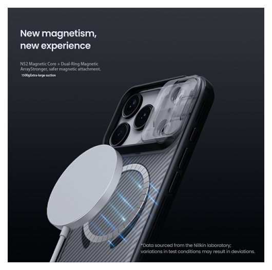 Nillkin CamShield MagSafe iPhone 17 Pro Hoesje Camera Slider Transparant Zwart afbeelding 4