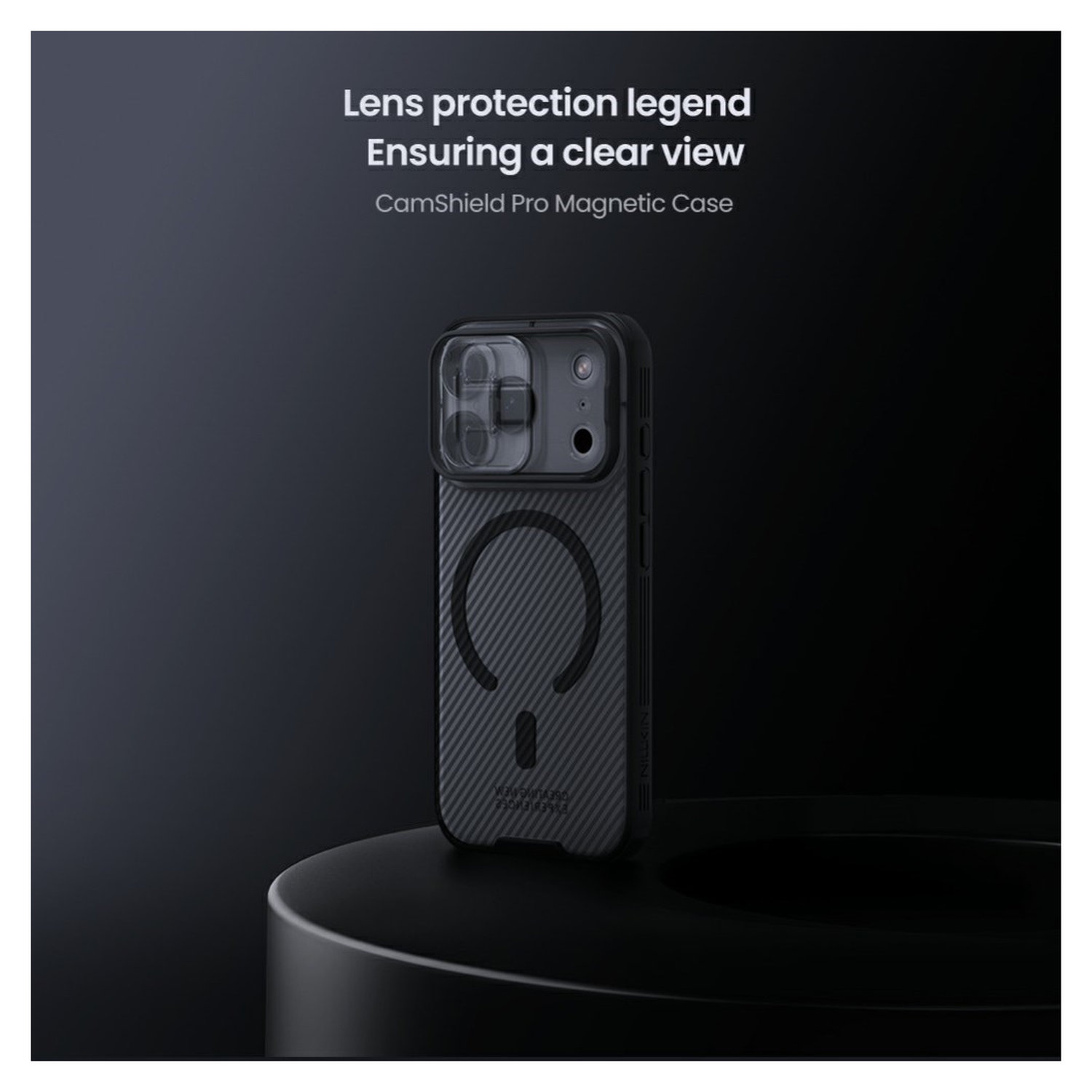 Nillkin CamShield MagSafe iPhone 17 Pro Max Hoesje Camera Slider Clear Zwart afbeelding 3