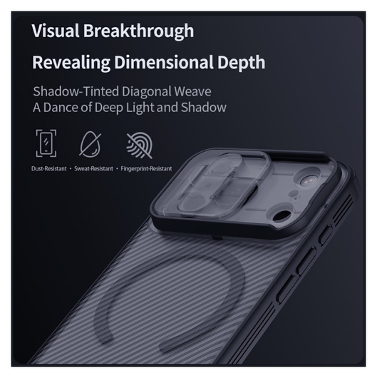 Nillkin CamShield MagSafe iPhone 17 Pro Max Hoesje Camera Slider Clear Zwart afbeelding 5