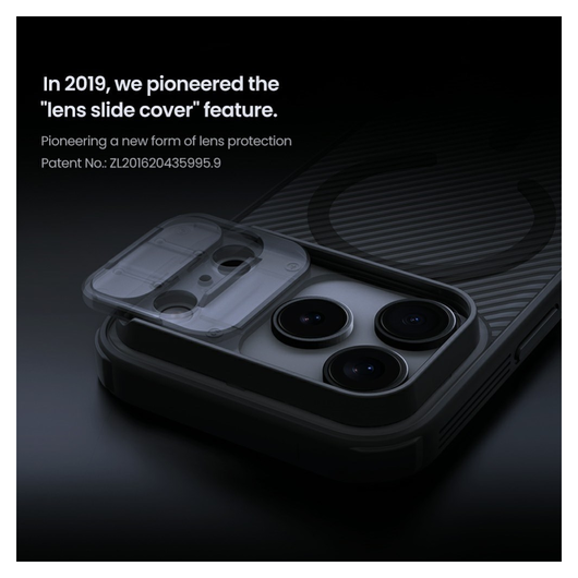 Nillkin CamShield MagSafe iPhone 17 Pro Max Hoesje Camera Slider Clear Zwart afbeelding 6