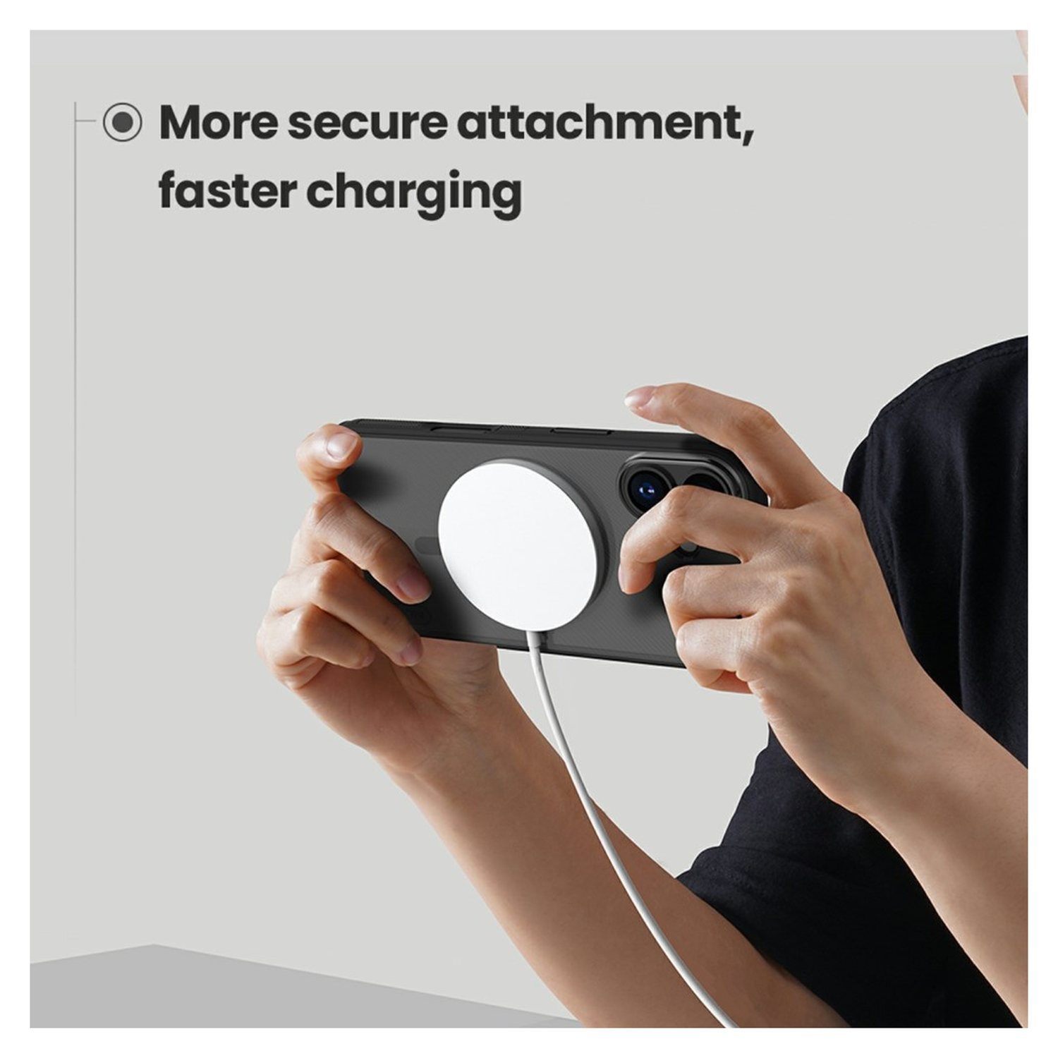 Nillkin Frosted Shield iPhone 17 Hoesje MagSafe Back Cover Transparant Zwart afbeelding 5