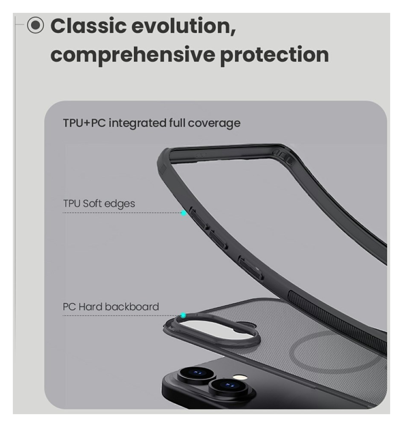 Nillkin Frosted Shield iPhone 17 Hoesje MagSafe Back Cover Transparant Zwart afbeelding 6