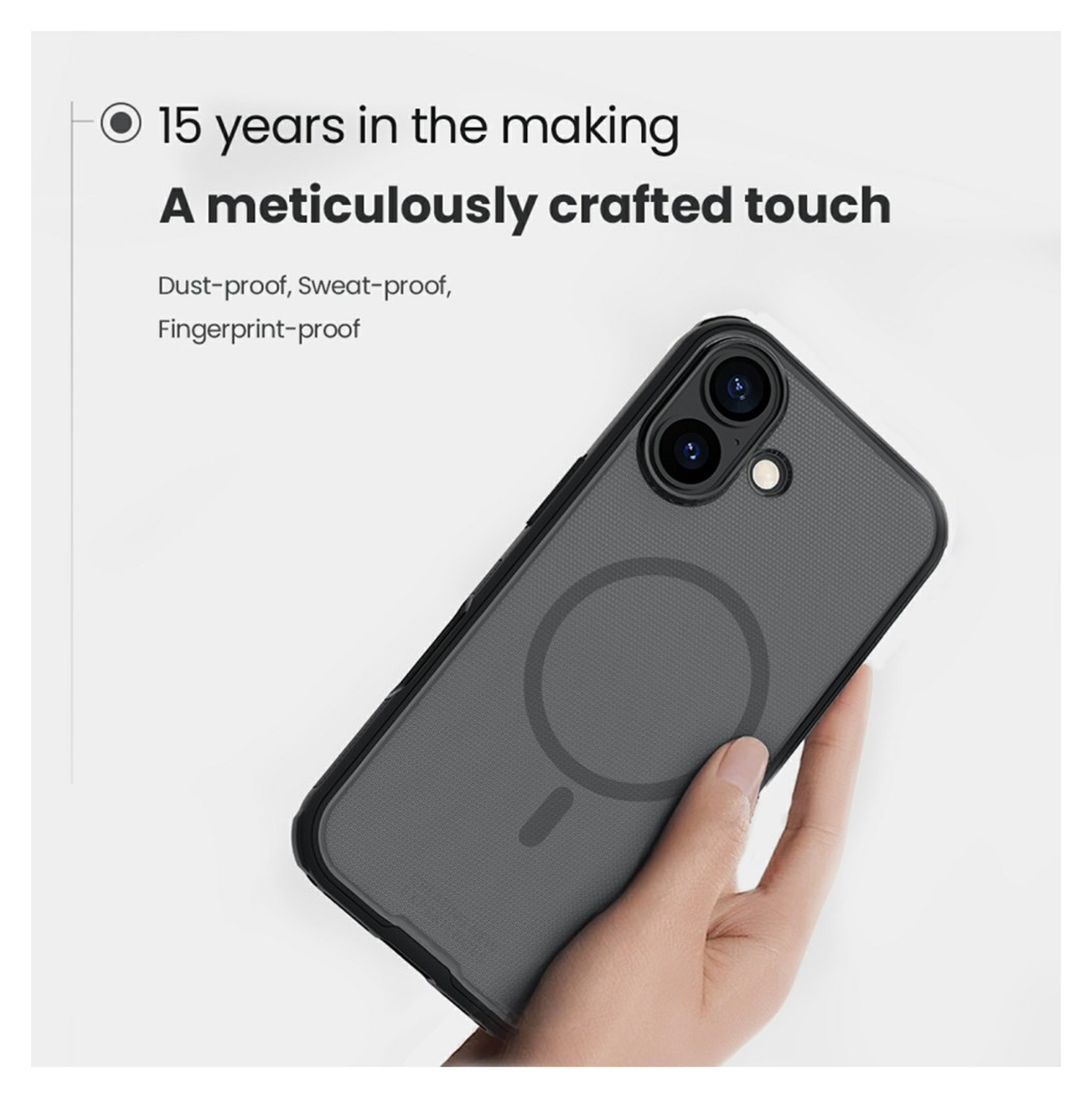 Nillkin Frosted Shield iPhone 17 Hoesje MagSafe Back Cover Transparant Zwart afbeelding 7