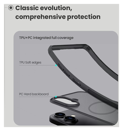 Nillkin Frosted Shield iPhone 17 Hoesje MagSafe Back Cover Transparant Zwart afbeelding 6