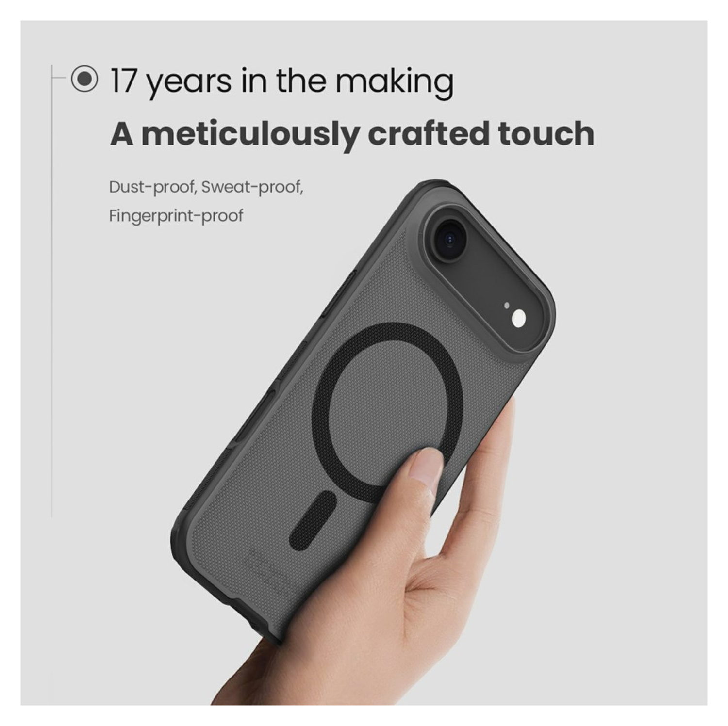 Nillkin Frosted Shield iPhone Air Hoesje MagSafe Back Cover Transparant Zwart afbeelding 4