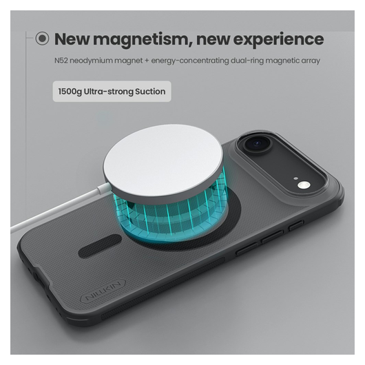 Nillkin Frosted Shield iPhone Air Hoesje MagSafe Back Cover Transparant Zwart afbeelding 3