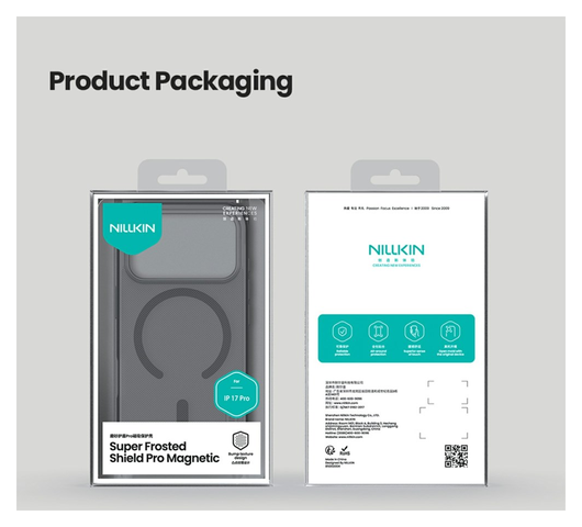 Nillkin Frosted Shield iPhone 17 Pro Hoesje MagSafe Back Cover Transparant Zwart afbeelding 11