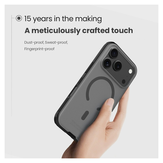 Nillkin Frosted Shield iPhone 17 Pro Hoesje MagSafe Back Cover Transparant Zwart afbeelding 4