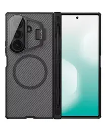 Nillkin CamShield Prop Samsung Z Fold 7 Hoesje MagSafe S-Pen Back Cover Carbon afbeelding