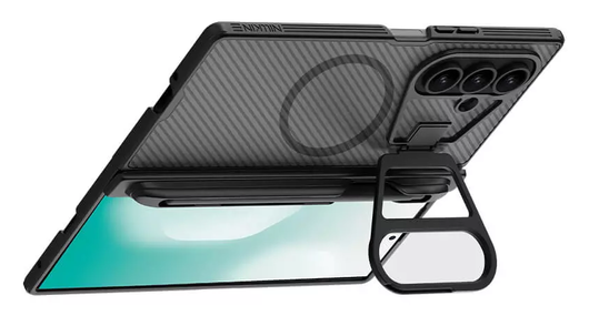 Nillkin CamShield Prop Samsung Z Fold 7 Hoesje MagSafe S-Pen Back Cover Carbon afbeelding 2