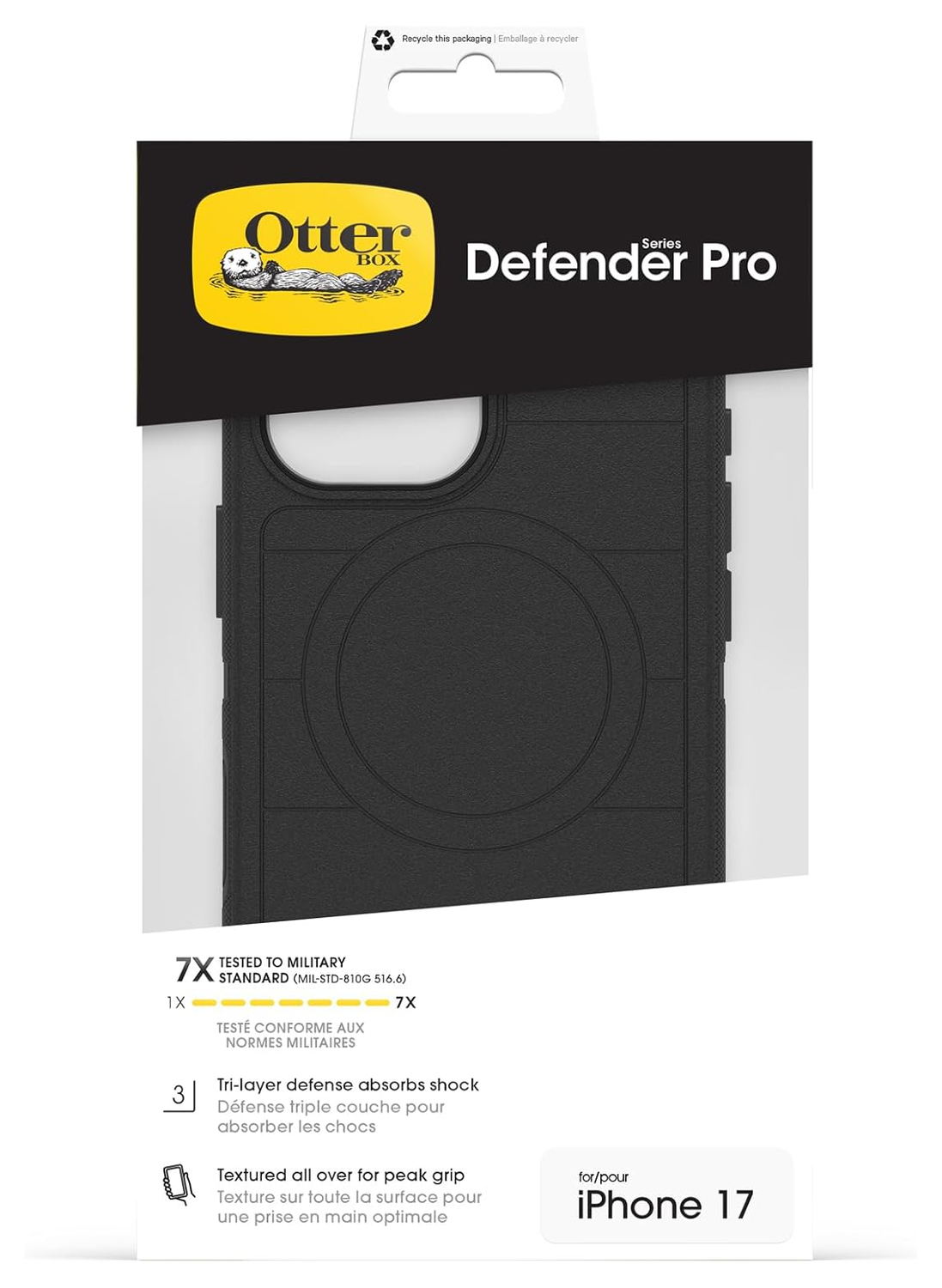 OtterBox Defender Pro MagSafe iPhone 17 Hoesje Back Cover Zwart afbeelding 6