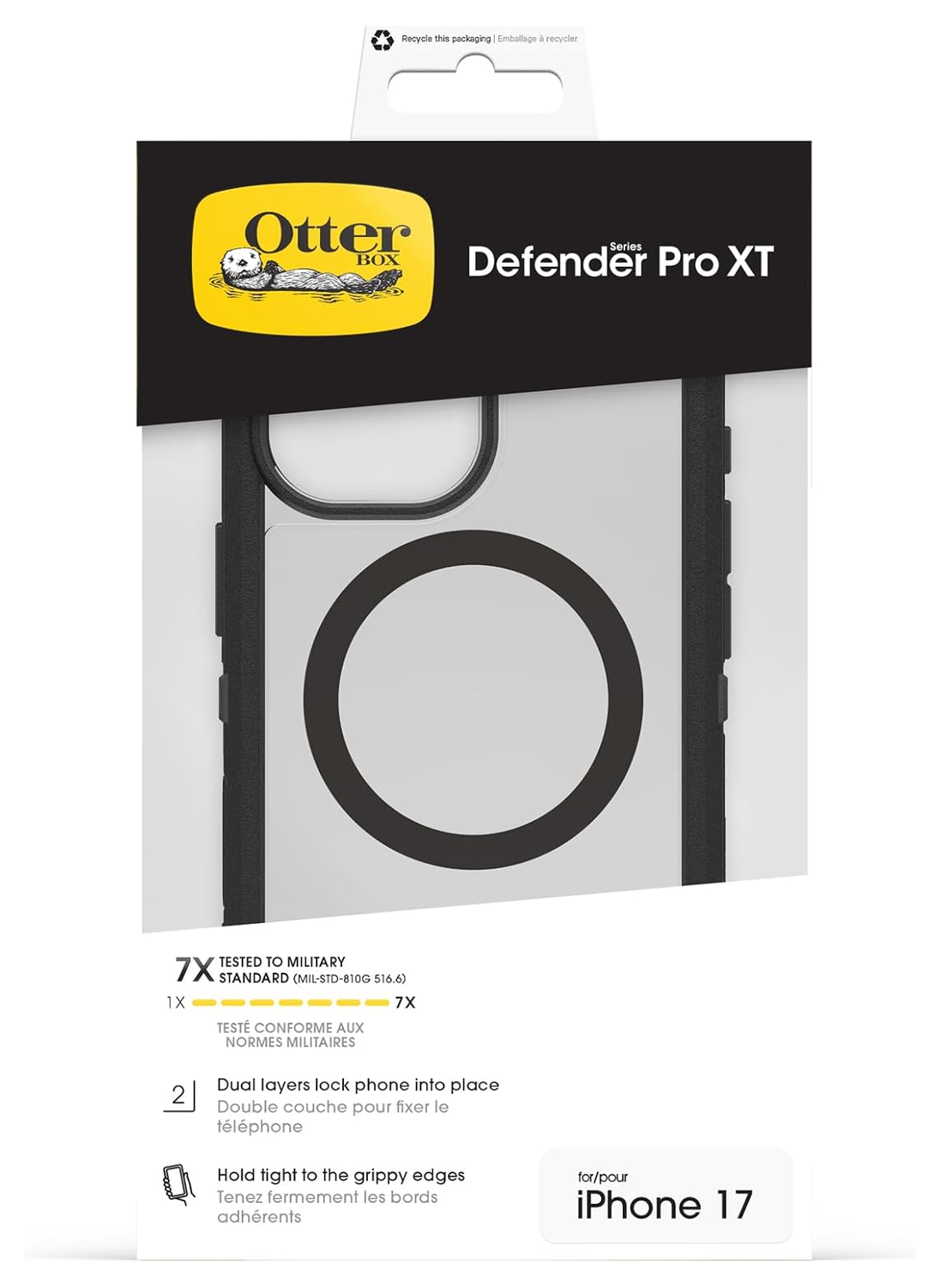 OtterBox Defender Pro XT iPhone 17 Hoesje MagSafe Back Cover Transparant Zwart afbeelding 5