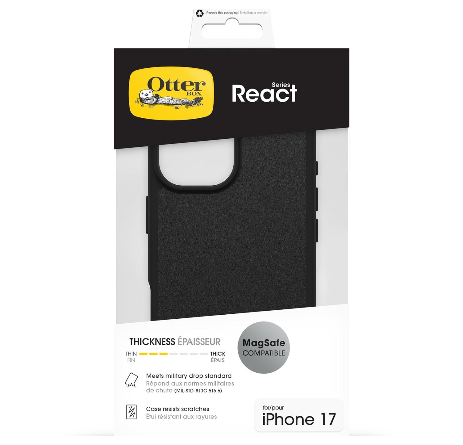OtterBox React MagSafe Apple iPhone 17 Hoesje Back Cover Zwart afbeelding 5