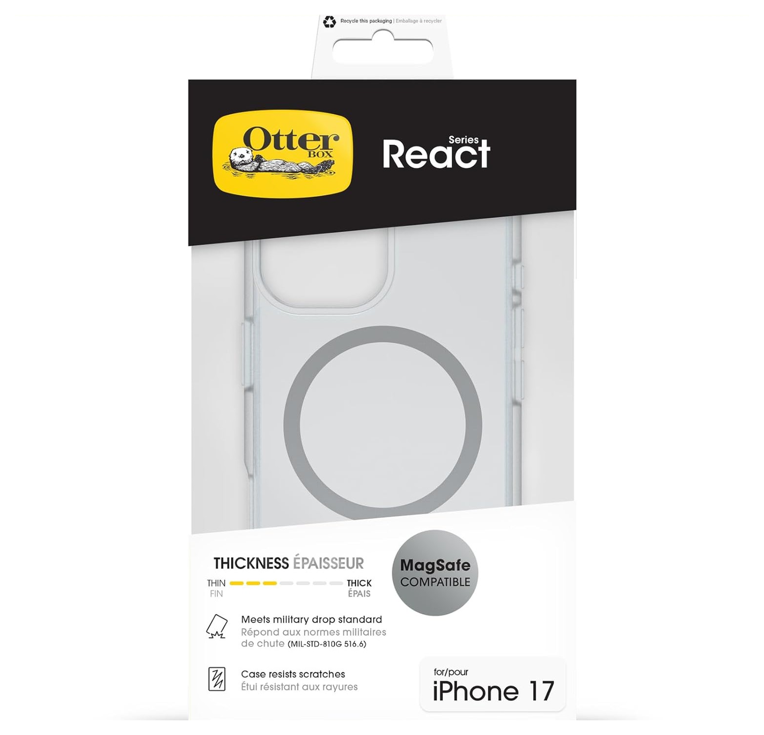 OtterBox React MagSafe Apple iPhone 17 Hoesje Back Cover Transparant afbeelding 5