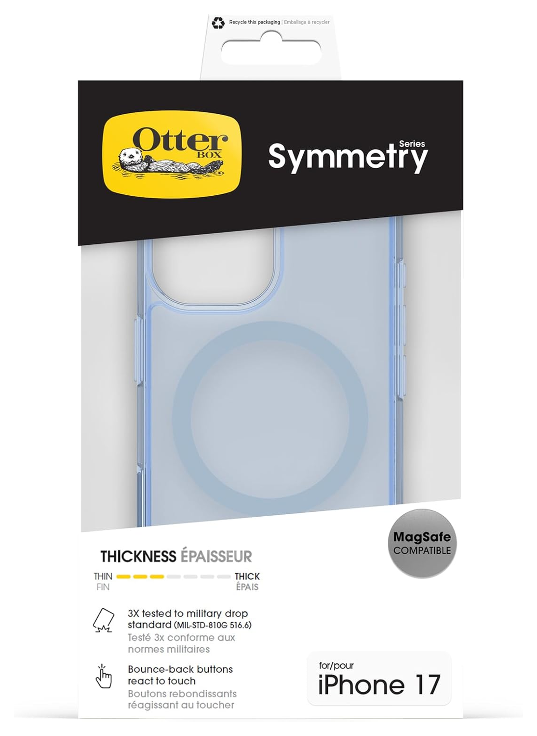 OtterBox Symmetry MagSafe iPhone 17 Hoesje Back Cover Blauw afbeelding 5